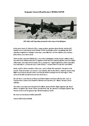 A preview of a PDF biography for Baxter, Henry Alfred